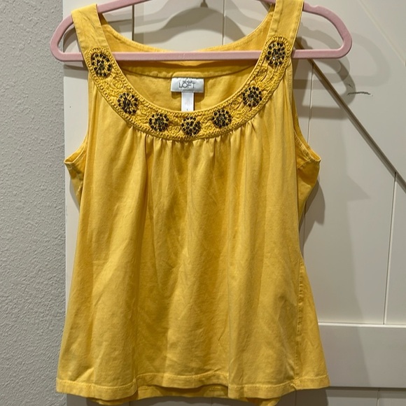 * Ann Taylor Loft sleeveless top with sequin detailing - Picture 1 of 3